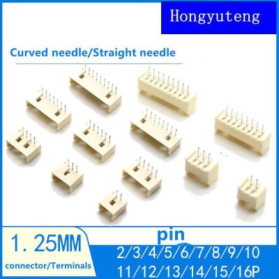 Terminals 1.25mm Spacer Connector, Connector Pin Holder 2/3/4/5/6/7/8-16p Straight/Curved Pin, Temperature Resistant