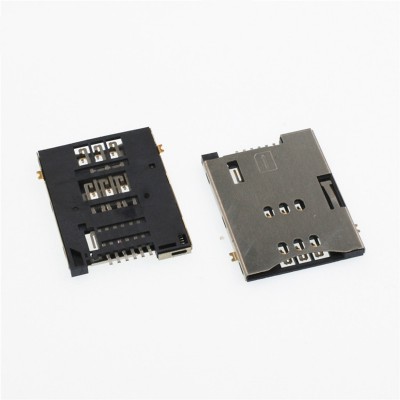 New Type SIM Push-Push Type 6 Pin Card Connector