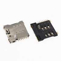 Micro SIM Push-Push Type H1.35 6p with CD Pin Card Socket Connector